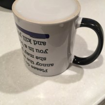 Upside down mug